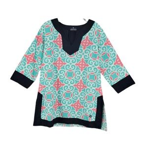 🎀 Simply Southern Womens Shirt Tunic Top XL 3/4 Sleeve Navy Teal Pink